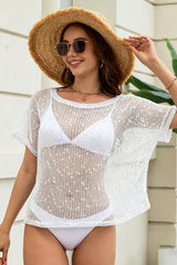 Hollow Out Glitter Knit Snow Detail Cover Up