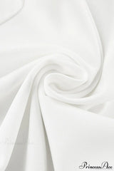 Elegant High Waist White Wide Leg Pants