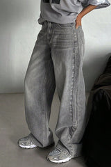 Casual Vintage High Waist Relaxed Straight Jeans