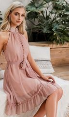 JuliaFashion - Vintage Ruffle Sexy Sleeveless Dress