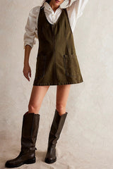 Mini Suspender Denim Dress
