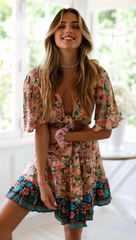 JuliaFashion - women elegant Cut Out Bohemian Mini Dress