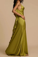 Elegant Sleeveless Deep Backless Maxi Dress