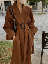 Lautaro Spring Autumn Long Brown Black Striped Oversized Trench Overcoats
