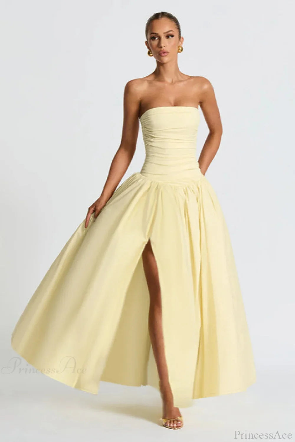 Off Shoulder Split Fitted Elegant Maxi Dress