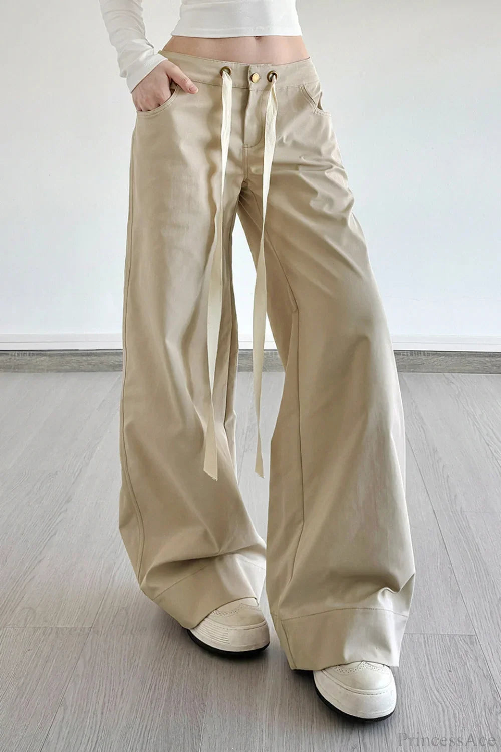 Pocket Patchwork Loose Wide Leg Cargo Pants