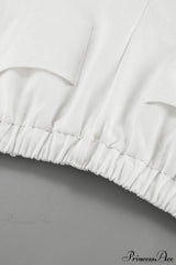 Pure Cotton White Drawstring Denim Pants