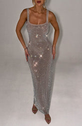 YUKI - PREMIUM STRETCH NET MAXI DRESS