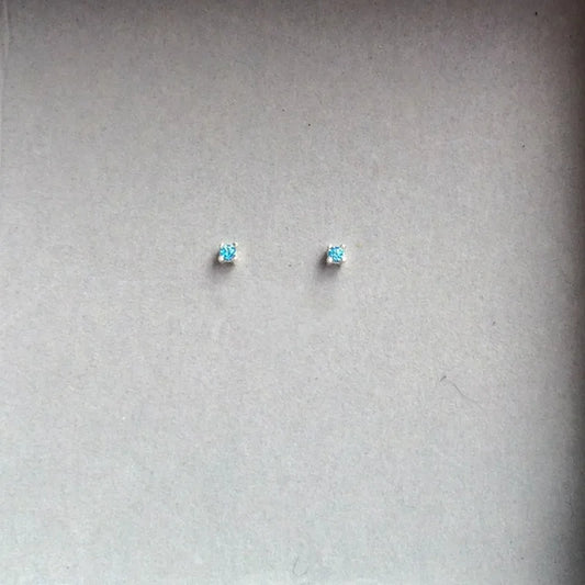 JuliaFashion-Mini Skyblue Topaz Stud Earrings
