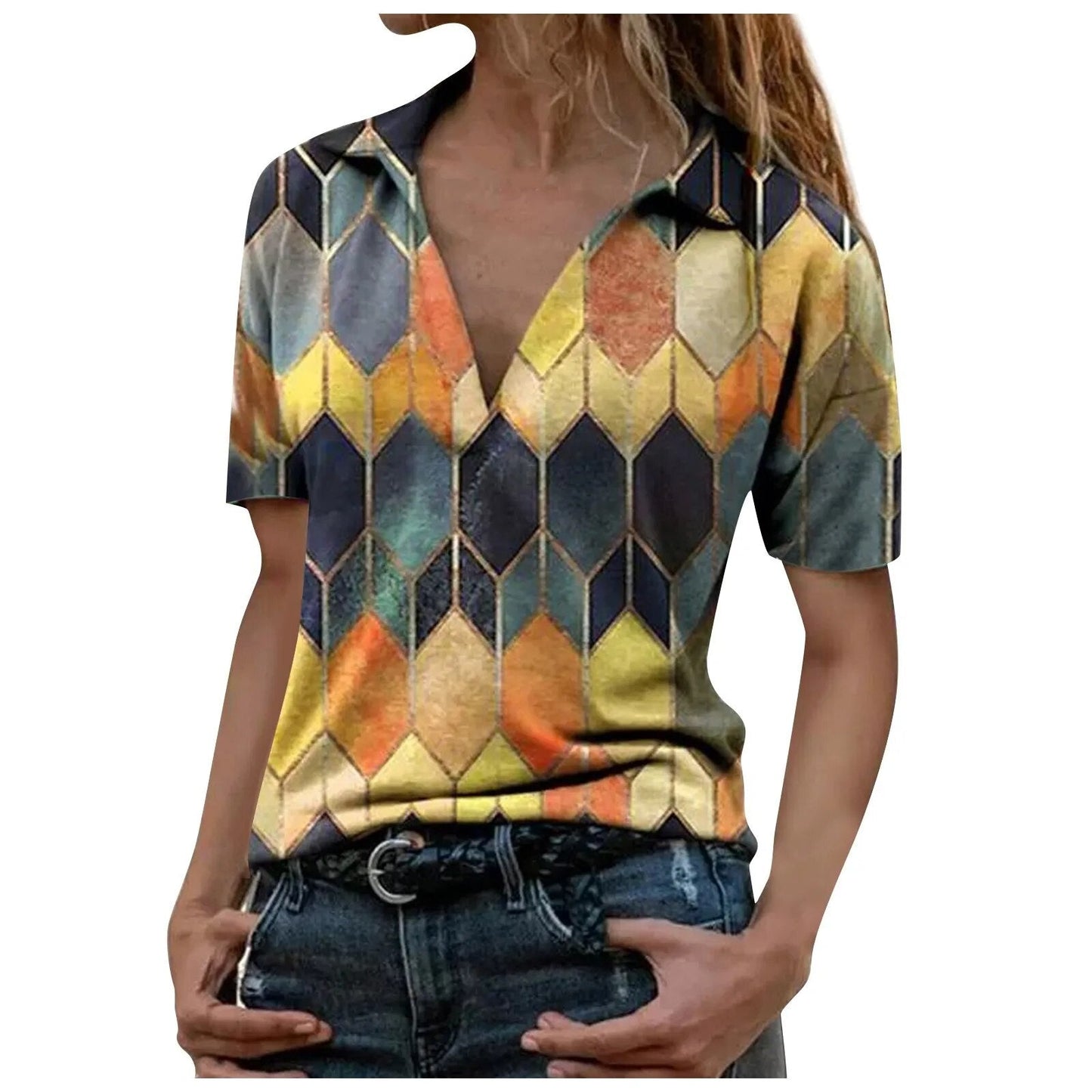 JuliaFashion-Elegant Summer Short Sleeve Blouses