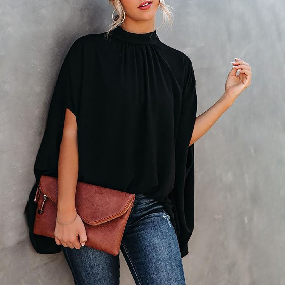 JuliaFashion - 2024 Women's Casual Batwing Sleeve Print O-neck Shirts Tops