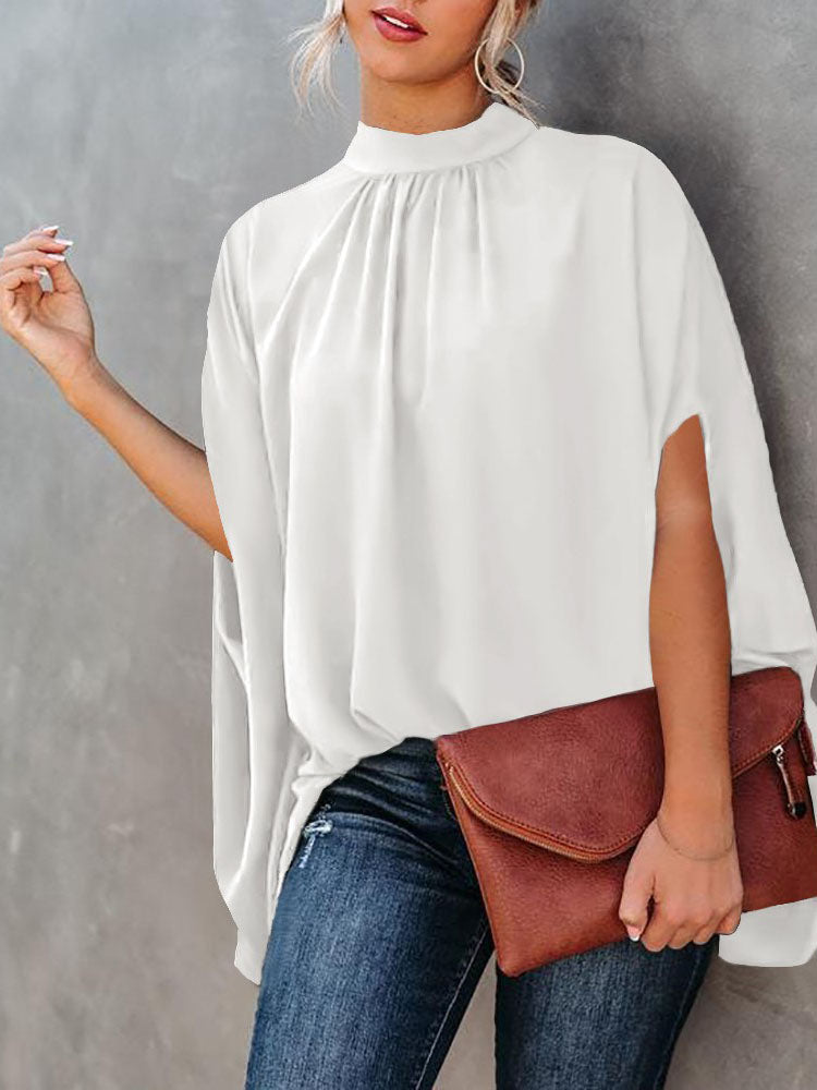 JuliaFashion - 2024 Women's Casual Batwing Sleeve Print O-neck Shirts Tops