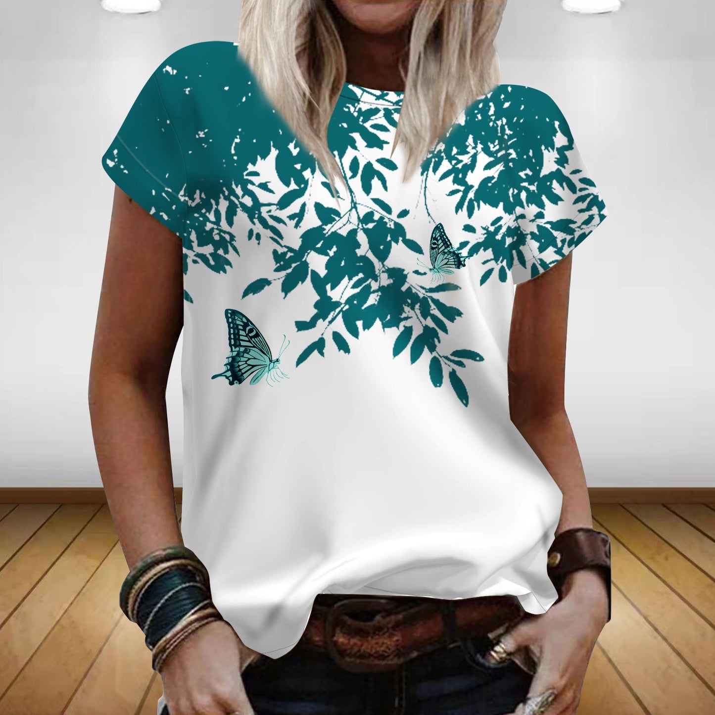 JuliaFashion - 2024 Women's Fashion Summer Print Short Sleeve T Shirt