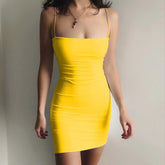 JuliaFashion - 2024Pure Color Bodycon Sundress
