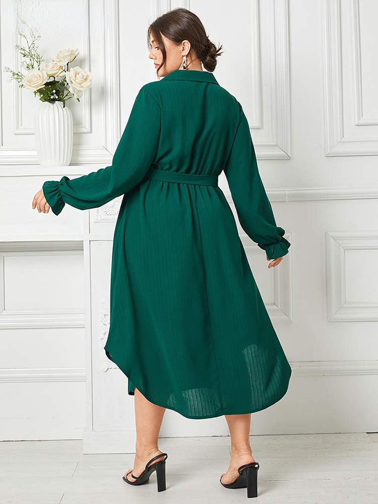 JuliaFashion - 2024 Solid Long Sleeve Autumn Dresses