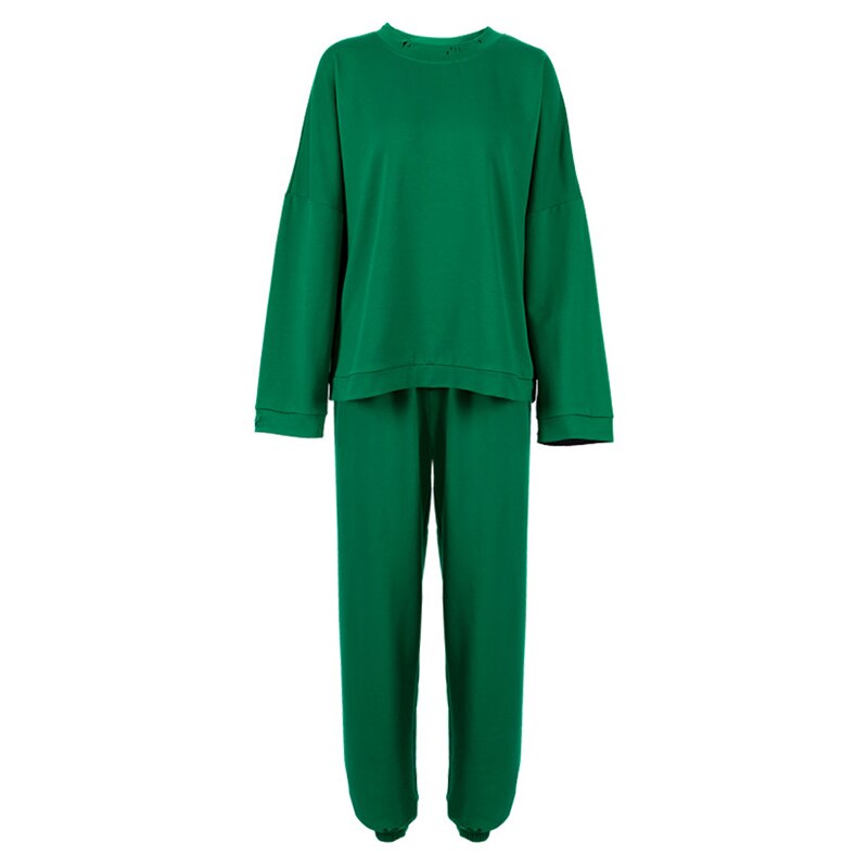 JuliaFashion - 2024 Two Pieces Set Hoodie + Trouser Suit