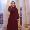 JuliaFashion-Gentle Lace Casual Gauze Design O-Neck Dresses