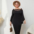 JuliaFashion-Gentle Chest Design Slash Neck Stylish Dresses