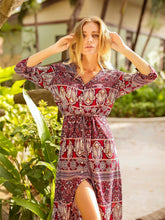 JuliaFashion - Seaside Dreams Boho Print Maxi Dress