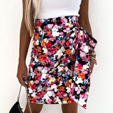 JuliaFashion - JuliaFashion-Boho High Waist Leopard Print Irregular Bodycon Short Skirts