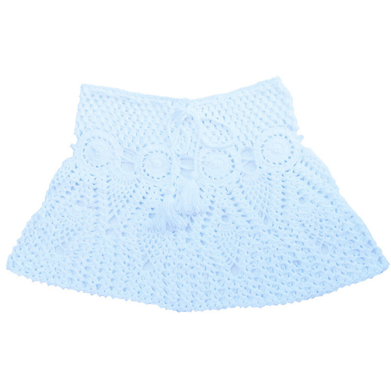 JuliaFashion - 2024 Women Summer Candy Color Handmade Cotton Knitted Crochet Mini Skirts