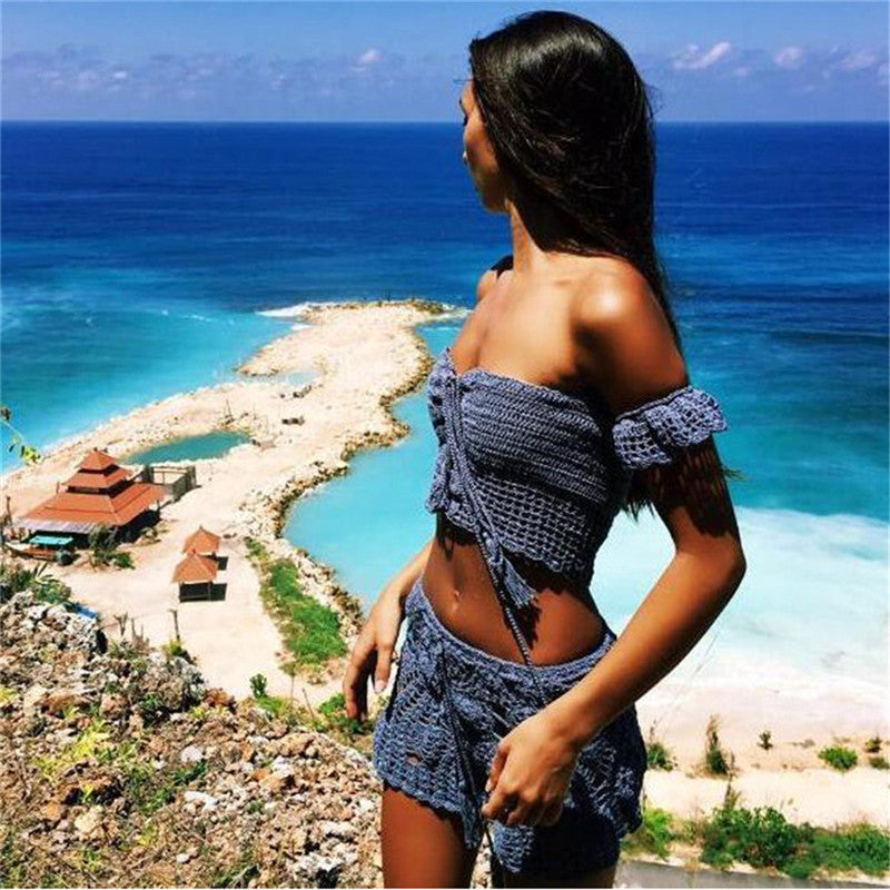 JuliaFashion - 2024 Women Summer Candy Color Handmade Cotton Knitted Crochet Mini Skirts