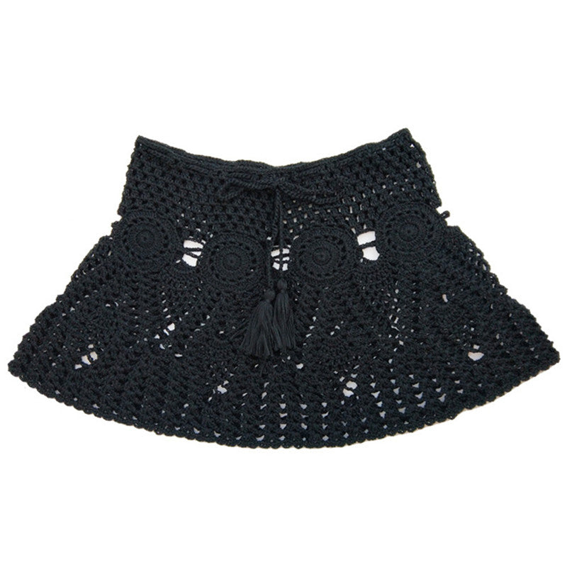 JuliaFashion - 2024 Women Summer Candy Color Handmade Cotton Knitted Crochet Mini Skirts