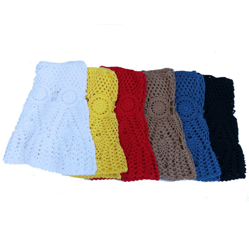 JuliaFashion - 2024 Women Summer Candy Color Handmade Cotton Knitted Crochet Mini Skirts