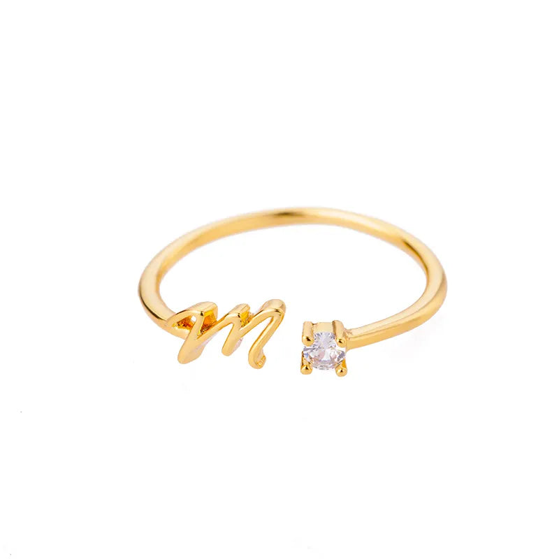 JuliaFashion-Adjustable Stainless Steel Initial Name Ring