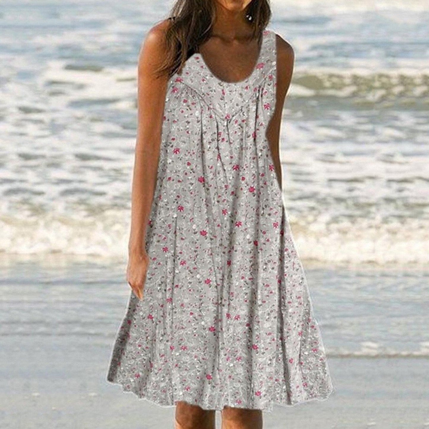 JuliaFashion-Boho Beach Party Fashion Midi Dress
