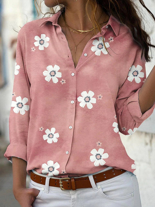 JuliaFashion - 2024 Women Shirt Casual Ladies Long Sleeve Loose Top