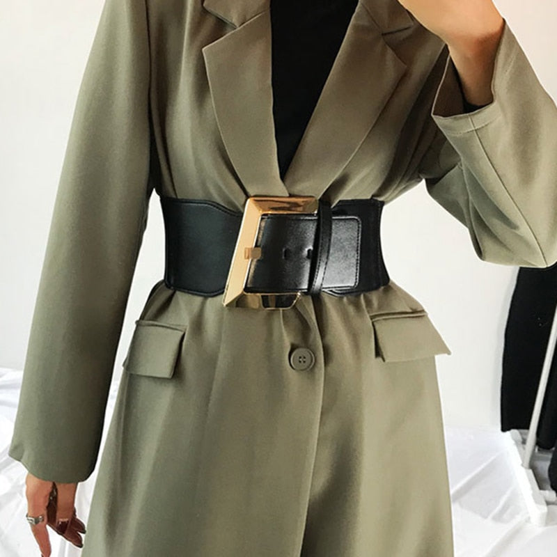 JuliaFashion - 2024 Waist Elastic Cummerbund Wide Stretch Big Dress Belt