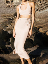 JuliaFashion - Slim Midi Dress with Cut Out Details