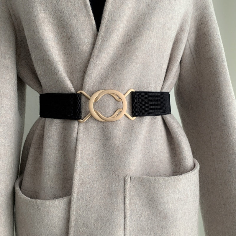 JuliaFashion - 2024 Women All-match Lady Dress Coat Sweater Decorative Waistband