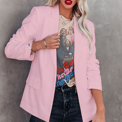 JuliaFashion - 2024 Women Fashion Turn-Down Collar Long Sleeve Outerwear Vintage Coats