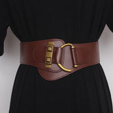 JuliaFashion-Big Gold Color Pin Buckle Waistband Female Waist Belt