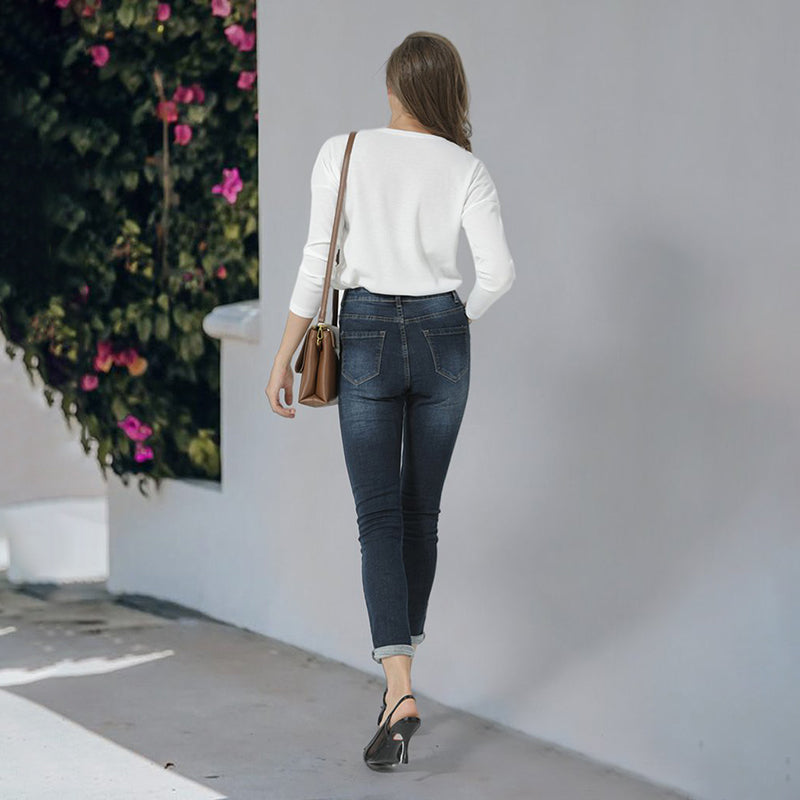 Fashion Women High Waisted Skinny Jeans