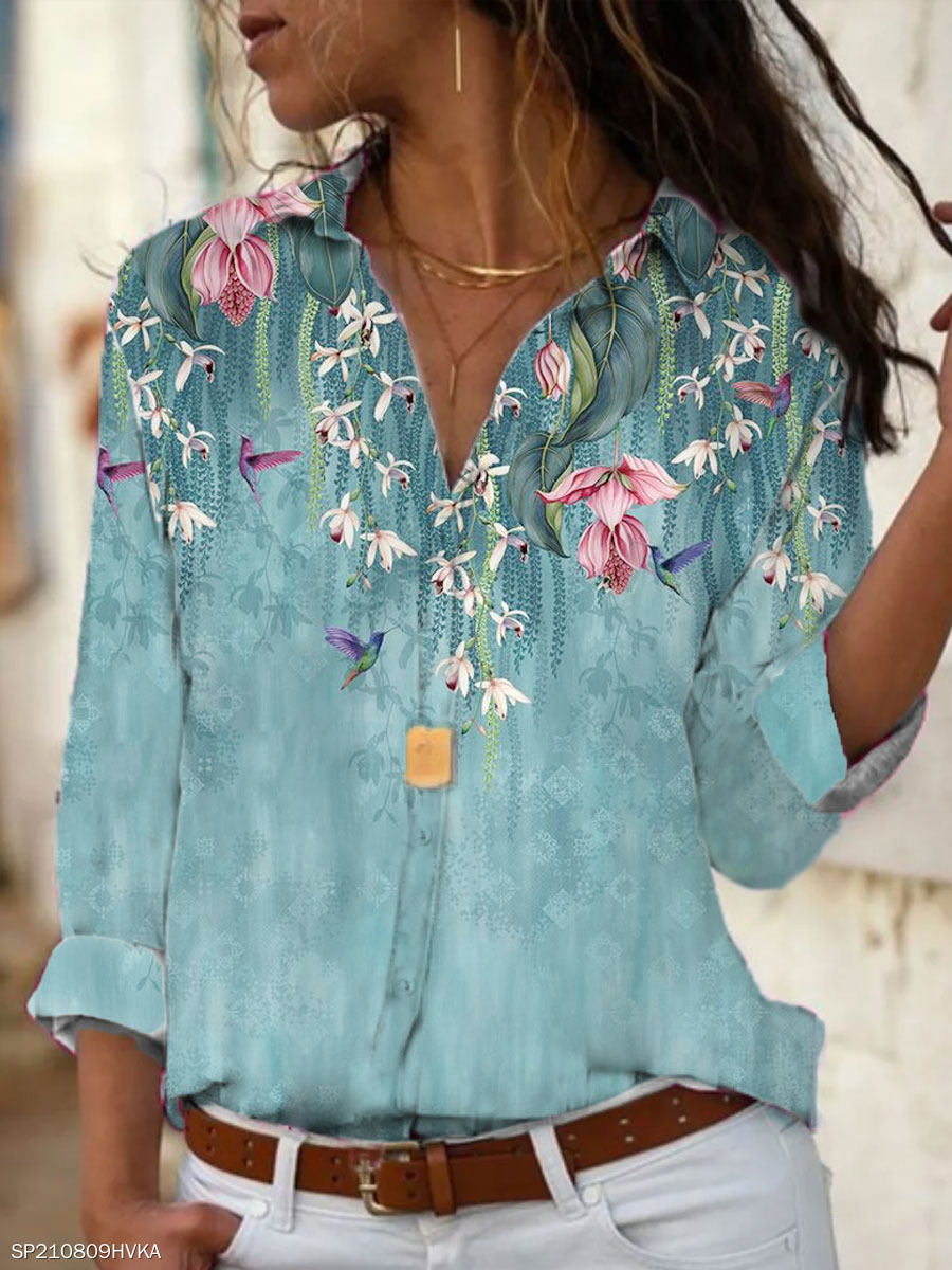 JuliaFashion-Fashion women shirt long-sleeved shirt women casual elegant blouses