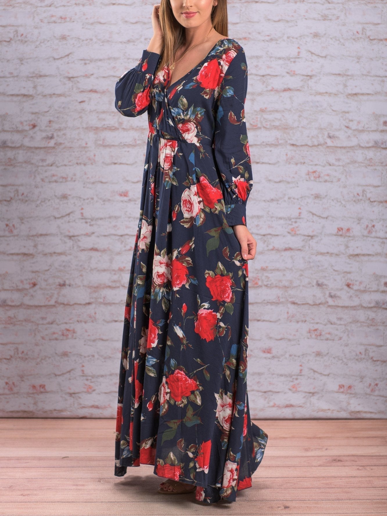 JuliaFashion - 2024 Simply Perfect Floral Print Maxi Dress