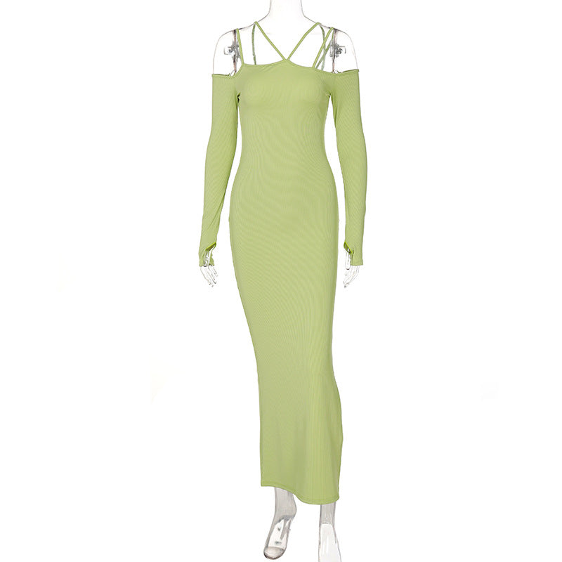 Green Cross Straps Women's Dress