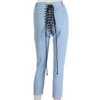 JuliaFashion - 2024 Street Fashion Fitness Trousers Hip Bandage Lace Up Vintage Pants