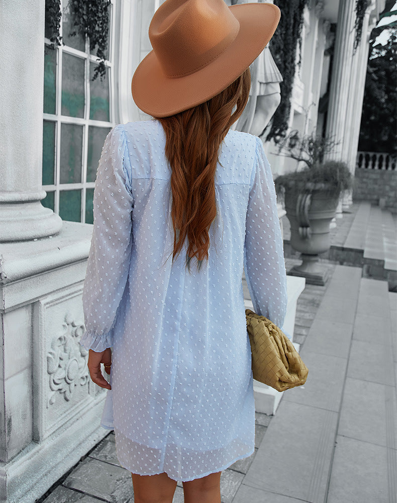 JuliaFashion - 2024 Solid Ruffles High Waist Bohemian Sexy Beach Mini Dress