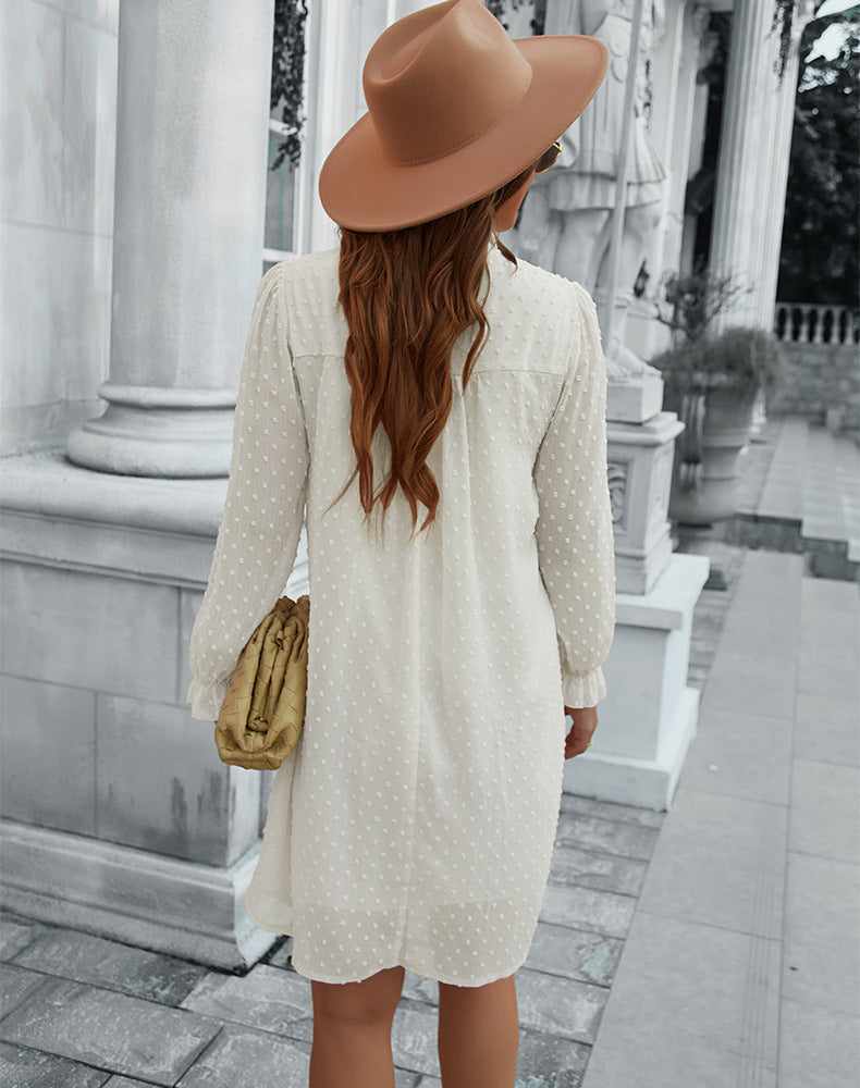 JuliaFashion - 2024 Solid Ruffles High Waist Bohemian Sexy Beach Mini Dress