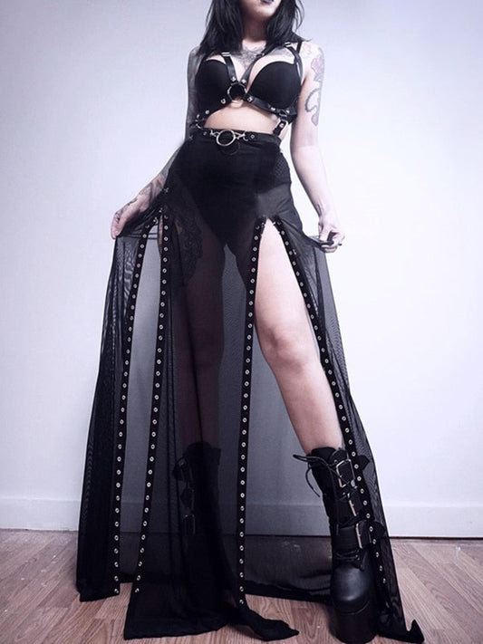 JuliaFashion - Sexy Harajuku Punk Hollow Out Skirt