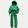 JuliaFashion - 2024Solid Casual Tracksuit Fleece 2 Pieces Set