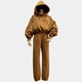 JuliaFashion - 2024Solid Casual Tracksuit Fleece 2 Pieces Set