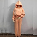 JuliaFashion - 2024Solid Casual Tracksuit Fleece 2 Pieces Set