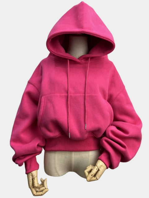 JuliaFashion - 2024Solid Casual Tracksuit Fleece 2 Pieces Set