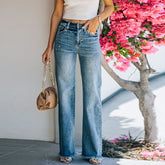 JuliaFashion - 2024 Women's High Waist Wide Retro Loose Casual Jeans