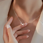 JuliaFashion-Cute White Dove Silver Necklace